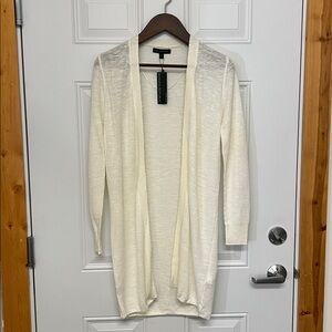 Banana Republic Ivory Knit Cardigan-Linen Blend
